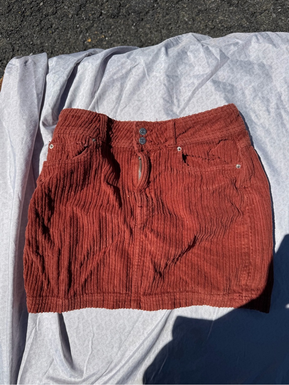 BDG Corduroy Mini Skirt in Burnt Orange